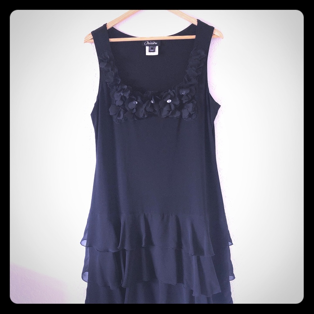Boutique Little Black Dress with Ruffled Bottom